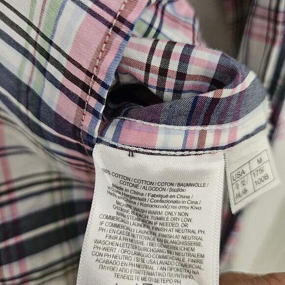 Brooks Brothers Button Down Long Sleeve Shirt Men's Size Medium Plaid Pink Blue - Picture 8 of 14